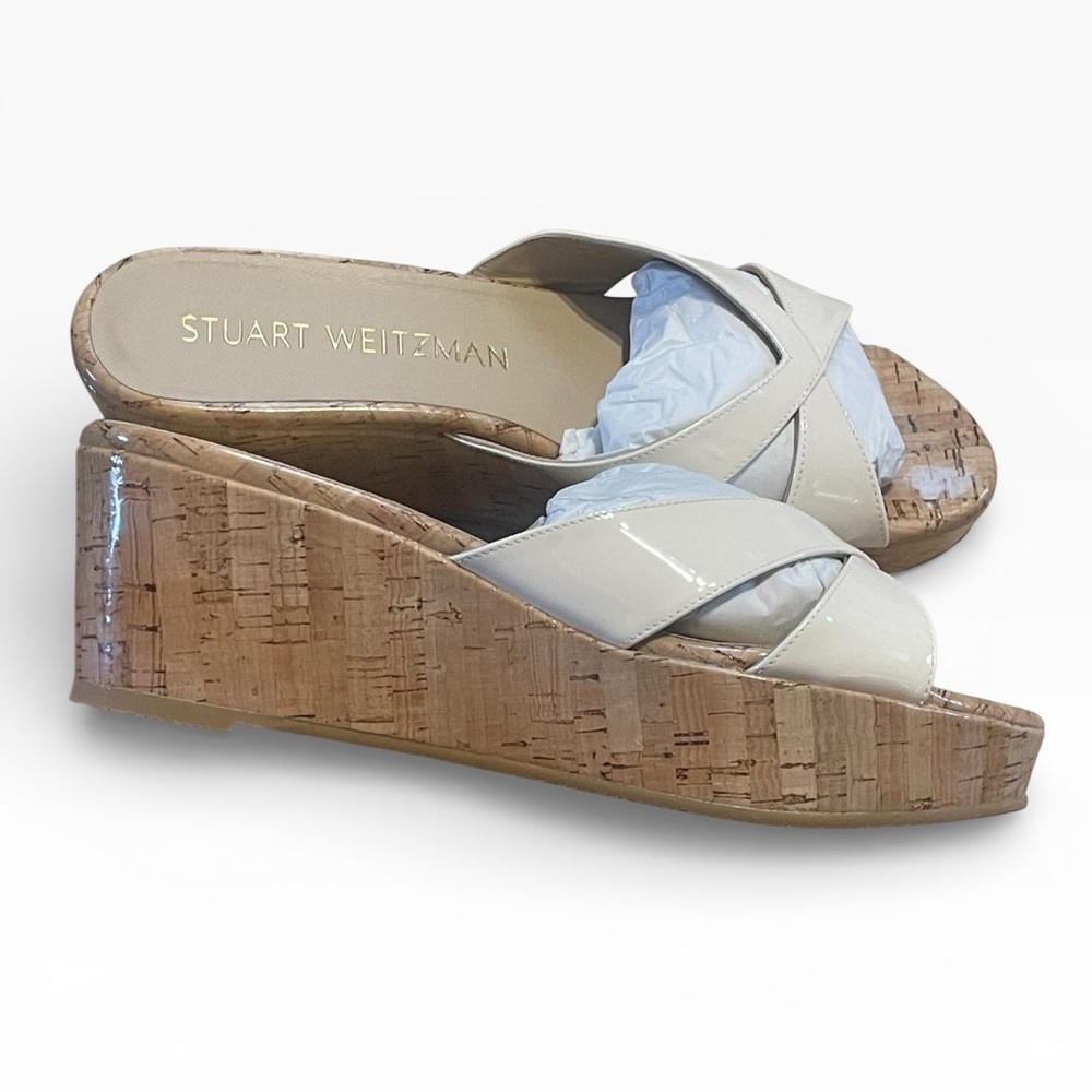 Stuart Weitzman Carmen Platform Slide, Color:‎ Seashell, Size 10B, NIB
